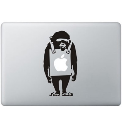 Banksy Trauriger Affe MacBook Aufkleber Schwarz MacBook Aufkleber